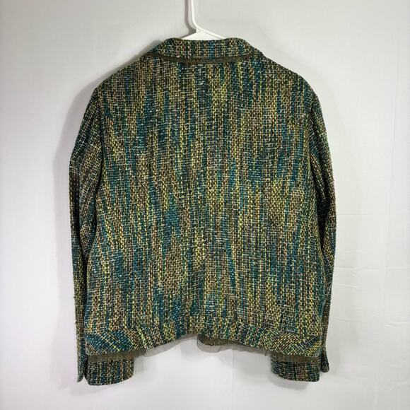 NWT Coldwater Creek Green Tweed Boucle’ Blazer Jacket Size XL - Picture 2 of 9
